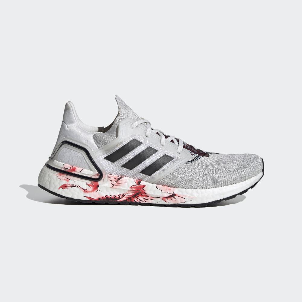 Adidas Men's Ultraboost 20 Running Shoes White/Black/Red Ireland FW4314